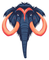 A stylized illustration of a mammoth's head. png