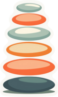 A stack of colorful, balanced stones, representing zen and harmony. png