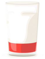 A glass of milk with a red layer at the bottom. png