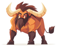 A fierce and formidable mythical creature, a powerful bull-like beast. png