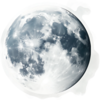 une niveaux de gris illustration de le lune, mettant en valeur ses cratères et texture. png
