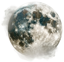 A captivating image of the moon, showcasing its textured surface and ethereal glow. png