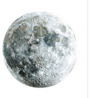 A detailed close-up view of the moon's surface. png