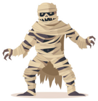 A menacing mummy figure with wrappings and sharp claws. png