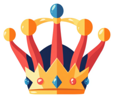 A colorful jester's crown with playful points. png