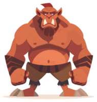 A fierce, cartoonish depiction of a powerful ogre. png