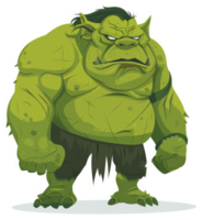 A fierce green ogre with a menacing stance. png