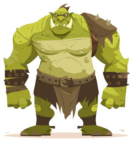 A ferocious cartoon orc with a menacing stance. png