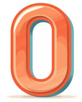 A stylized, three-dimensional rendering of the number zero. png