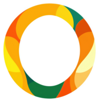 A vibrant, colorful circular design with flowing, overlapping segments. png