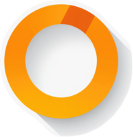 uma circular gráfico Projeto apresentando uma segmentado laranja círculo em uma branco fundo. png