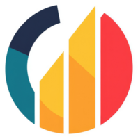 A circular graphic design representing growth, data, and progress. png