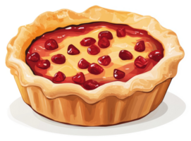 uma delicioso cereja torta com uma escamoso crosta. png