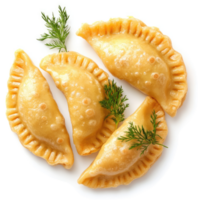 Golden-brown, crispy pierogi with a hint of dill. png