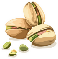 Close-up view of pistachio nuts in their shells. png