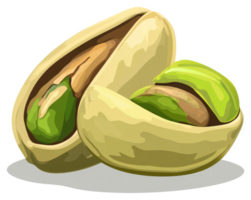 Two pistachio nuts in their shells, a close-up view. png