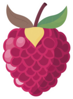 uma vibrante ilustração do uma framboesa com folhas. png
