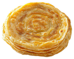 Stack of golden brown layered roti. png