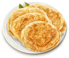 A plate of golden, patterned flatbreads. png