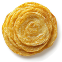 A stack of golden-brown, circular, layered flatbreads. png