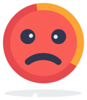 uma baixo satisfação Avaliação mostrando de uma triste face com uma segmentado círculo gráfico. png