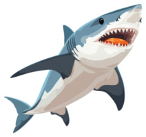 A great white shark with a captured prey in its mouth. png