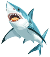 A great white shark with a tasty treat in its jaws. png