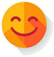 A cheerful, digitally rendered emoticon with a happy expression. png