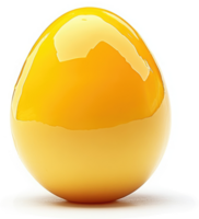 A glossy, vibrant yellow egg-shaped object. png
