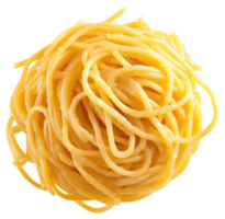 A close-up view of a ball of uncooked spaghetti. png