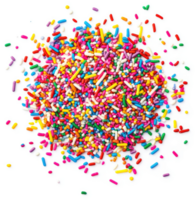 A colorful assortment of sprinkles, in various shapes and sizes. png