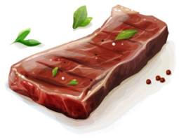 A delicious grilled steak seasoned with herbs and pepper. png