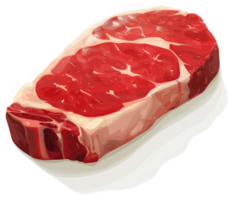 A slice of fresh, raw steak, ready for cooking. png