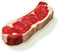 A raw steak, displaying its rich red color and texture. png