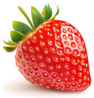 A vibrant, glossy strawberry with detailed texture. png