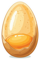 A cracked egg with a visible yolk. png