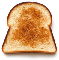 A close-up view of a single slice of perfectly toasted bread. png