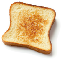 A close-up view of a single slice of golden-brown toasted bread. png