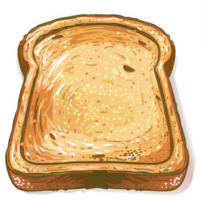 A toasted slice of bread with a speckled texture. png
