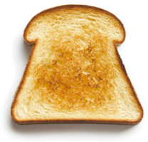 A close-up view of a perfectly toasted slice of bread. png