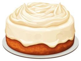 A round cake topped with a generous layer of creamy icing. png