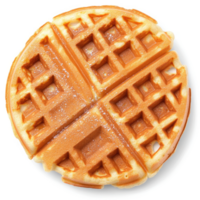 A golden brown, perfectly formed waffle dusted with sugar. png
