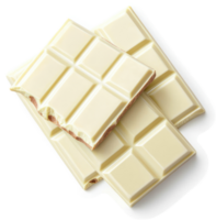 Stack of white chocolate bars with broken edges. png