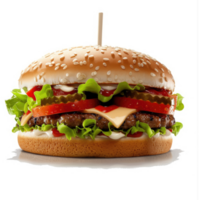 A delectable double cheeseburger with fresh toppings. png