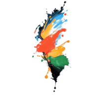 Vibrant abstract composition of dynamic color splashes. png