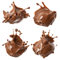 Chocolate liquid splashes in a dynamic display. png