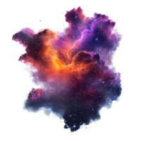 A vibrant nebula display in outer space, featuring swirling colors and textures. png
