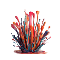 Vibrant explosion of paint in a dynamic three-dimensional display. png