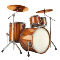 Full drum kit arrangement in a studio setting. png