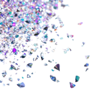 Abstract digital art composition featuring vibrant geometric shapes and sparkling elements. png
